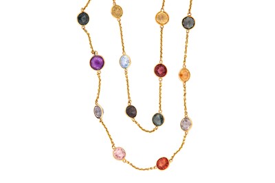 Lot 178 - A multi gem-set longchain The curb-link...