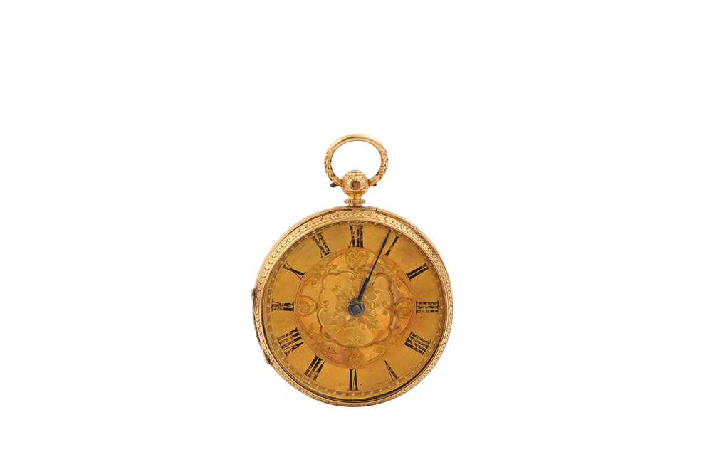 Lot 606 - POCKET WATCH. AN 18K YELLOW GOLD POCKET WATCH...