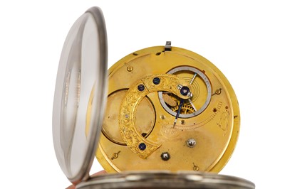 Lot 604 - POCKET WATCH. A SILVER THIN VERGE OPEN FACE...