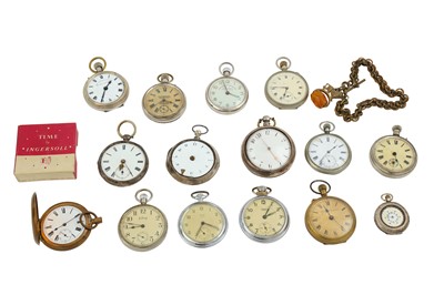 Lot 615 - A COLLECTION OF 16 POCKET WATCHES, CYLINDER,...