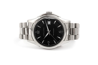 Lot 645 - HAMILTON. A MENS AUTOMATIC STAINLESS STEEL...