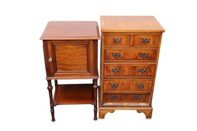 Lot 424 - A Victorian mahogany bedside cabinet, cupboard...