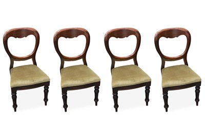 Lot 430 - A set of four Victorian mahogany balloon back...