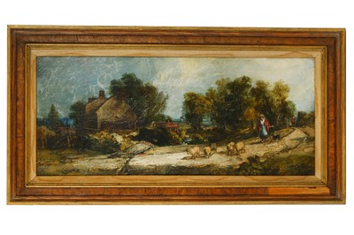 Lot 206 - AFTER W J MULLER (1812-1845) Sheep on a path...