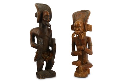 Lot 802 - TWO CHOKWE FIGURES Including a figure standing...