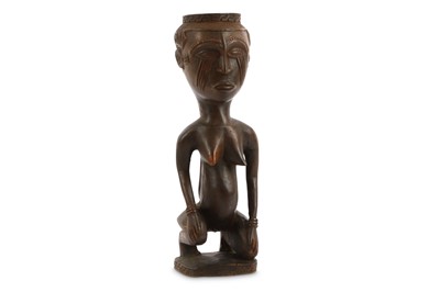 Lot 804 - A KNEELING FEMALE LUBA FIGURE Carved in wood...