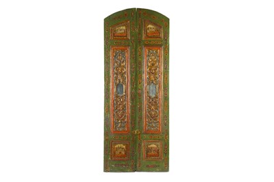 Lot 176 - A SET OF CARVED AND PAINTED DOORS Ottoman...