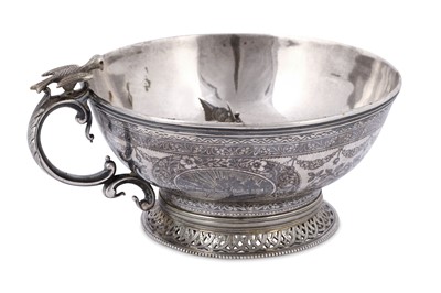 Lot 206 - A NIELLOED SILVER CUP  Possibly Van region,...