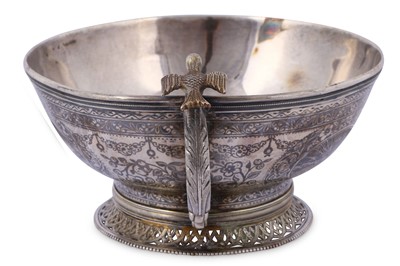 Lot 206 - A NIELLOED SILVER CUP  Possibly Van region,...