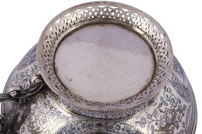 Lot 206 - A NIELLOED SILVER CUP  Possibly Van region,...