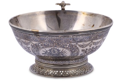 Lot 206 - A NIELLOED SILVER CUP  Possibly Van region,...