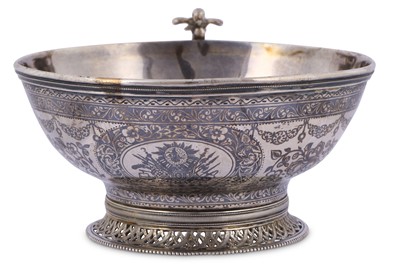 Lot 206 - A NIELLOED SILVER CUP  Possibly Van region,...