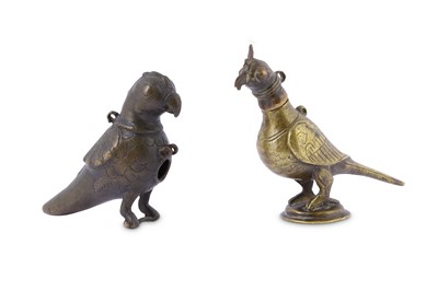 Lot 277 - TWO BIRD-SHAPED BRONZE FINIALS India, 19th...