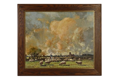 Lot 76 - TOM CAMPBELL (1865-1943) Damme near Bruges...