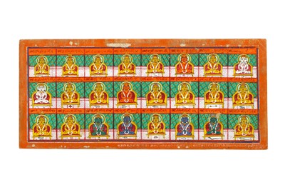 Lot 338 - A JAIN PAINTING WITH THE TWENTY-FOUR...