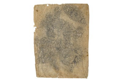 Lot 266 - A FINELY POUNCED DRAWING OF A DRAGON AND A...