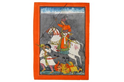 Lot 359 - AN EQUESTRIAN PORTRAIT OF MARU RAGAPUTRA OF...