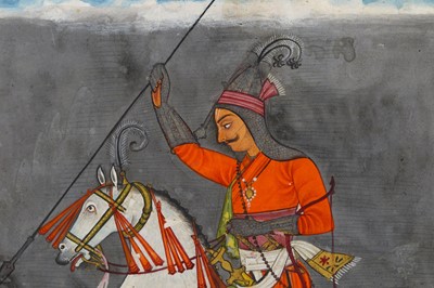 Lot 359 - AN EQUESTRIAN PORTRAIT OF MARU RAGAPUTRA OF...
