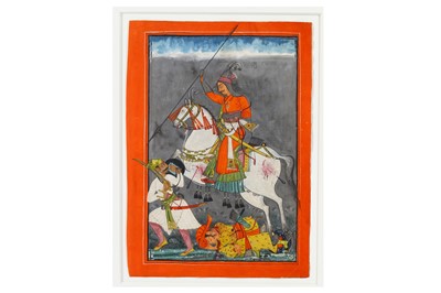 Lot 359 - AN EQUESTRIAN PORTRAIT OF MARU RAGAPUTRA OF...