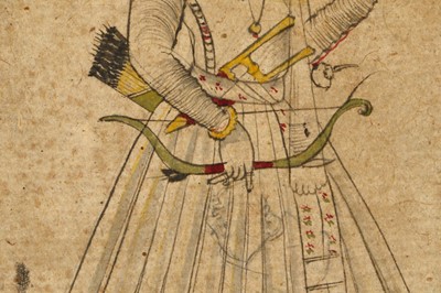 Lot 374 - A PORTRAIT OF A STANDING RAJA  Jodhpur,...