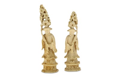 Lot 865 - TWO IVORY CHINESE FIGURINES  China, 19th...