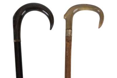 Lot 1006 - Two early 20th Century crook handled wood...