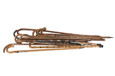 Lot 1008 - A quantity of novelty Alpine walking sticks,...