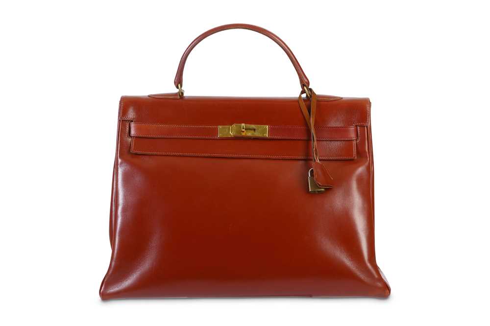 Lot 29 - Hermès Oxblood Box Kelly Retourné 35, 1960s,...