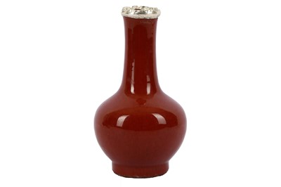 Lot 786 - A Chinese ox blood glazed vase, with a later...