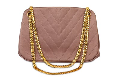 Lot 107 - Chanel Vintage Taupe Satin Evening Bag,...