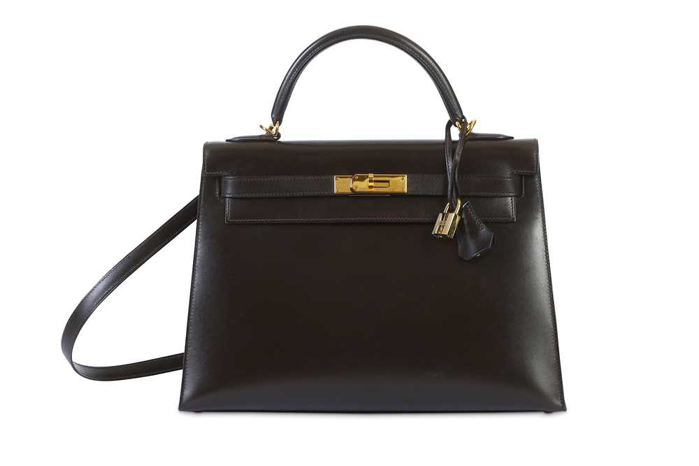 Lot 110 - Hermès Dark Brown Kelly Sellier 32, c. 2002,...