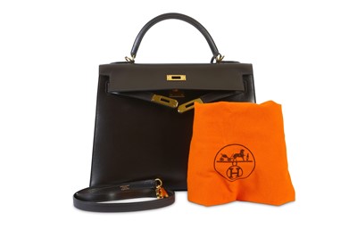 Lot 110 - Hermès Dark Brown Kelly Sellier 32, c. 2002,...