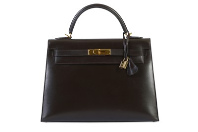 Lot 110 - Hermès Dark Brown Kelly Sellier 32, c. 2002,...