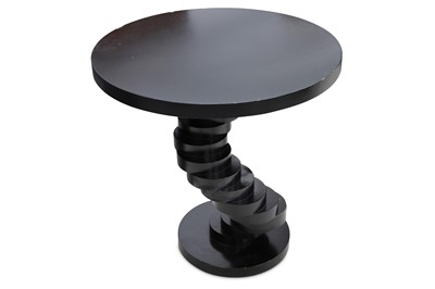 Lot 452 - A contemporary ebonised circular side table,...