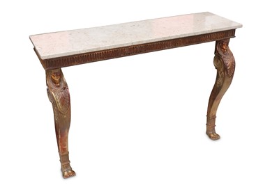 Lot 455 - A marble topped console table, with bow front...