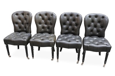 Lot 446 - A good set of four modern HOWE dark leather...