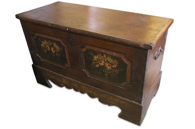 Lot 461 - A 19th Century continental pine coffer, the...