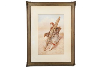 Lot 158 - ORLANDO NORIE (1832-1901) The fisher girl...