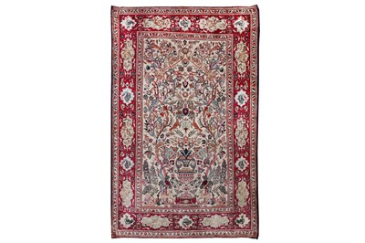 Lot 36 - A VERY FINE SILK KASHAN RUG, CENTRAL PARSIA...