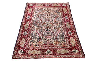 Lot 36 - A VERY FINE SILK KASHAN RUG, CENTRAL PARSIA...