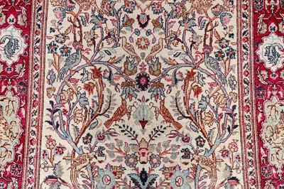 Lot 36 - A VERY FINE SILK KASHAN RUG, CENTRAL PARSIA...