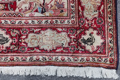 Lot 36 - A VERY FINE SILK KASHAN RUG, CENTRAL PARSIA...