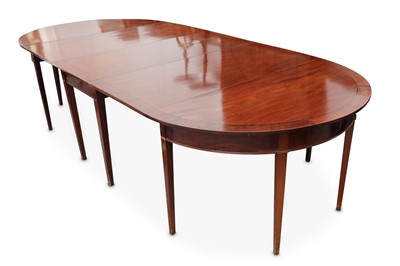 Lot 474 - A George III mahogany D end dining table,...