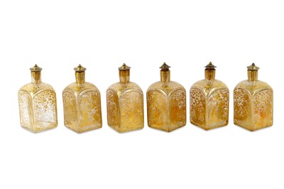 Lot 321 - A SET OF SIX FINE MOULD-BLOWN AND GOLD-PAINTED...