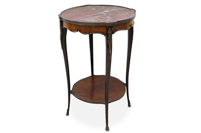 Lot 395 - A 19th century French marble topped walnut...