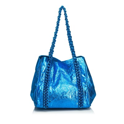 Lot 164 - Chanel Metallic Blue Modern Chain Tote, c....