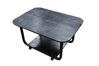 Lot 702 - An Art Deco ebonised rectangular two tier...