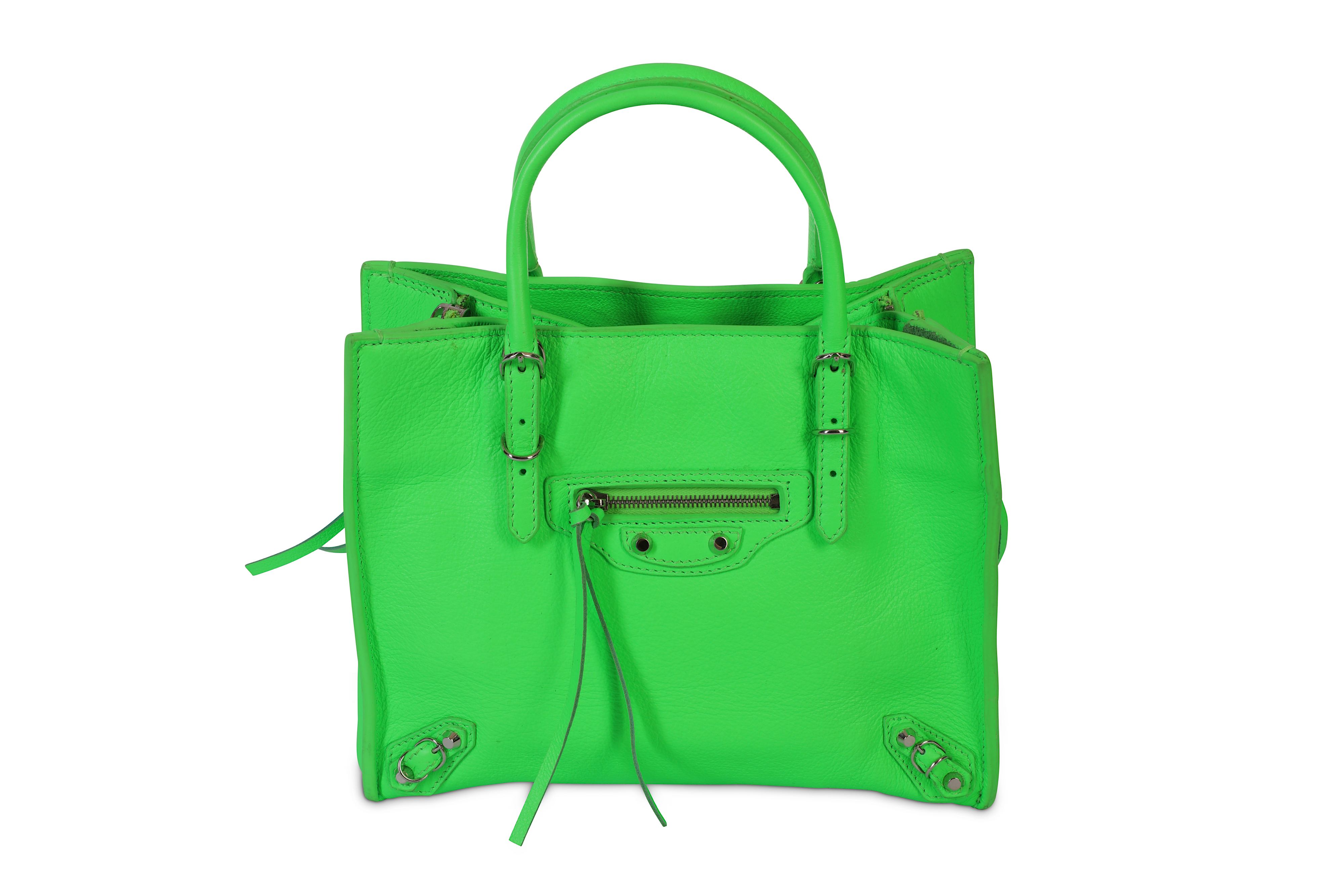 Lot 442 Balenciaga Neon Green Papier Mini Crossbody