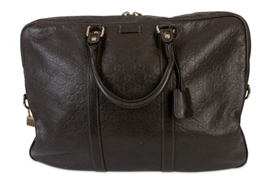 Lot 456 - Gucci Supreme Brown Leather Briefcase Bag,...