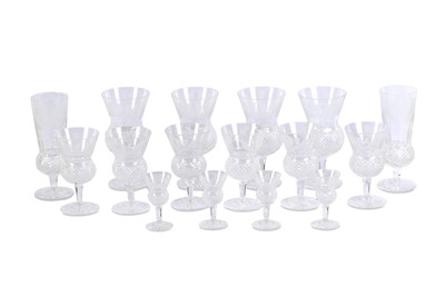 Lot 757 - A set of Edinburgh Crystal thistle glasses,...